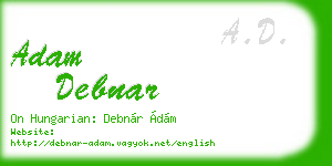 adam debnar business card